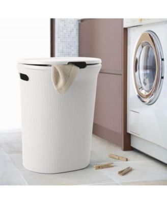 Ribbed Design Laundry Hamper, 40 L Laundry Hamper