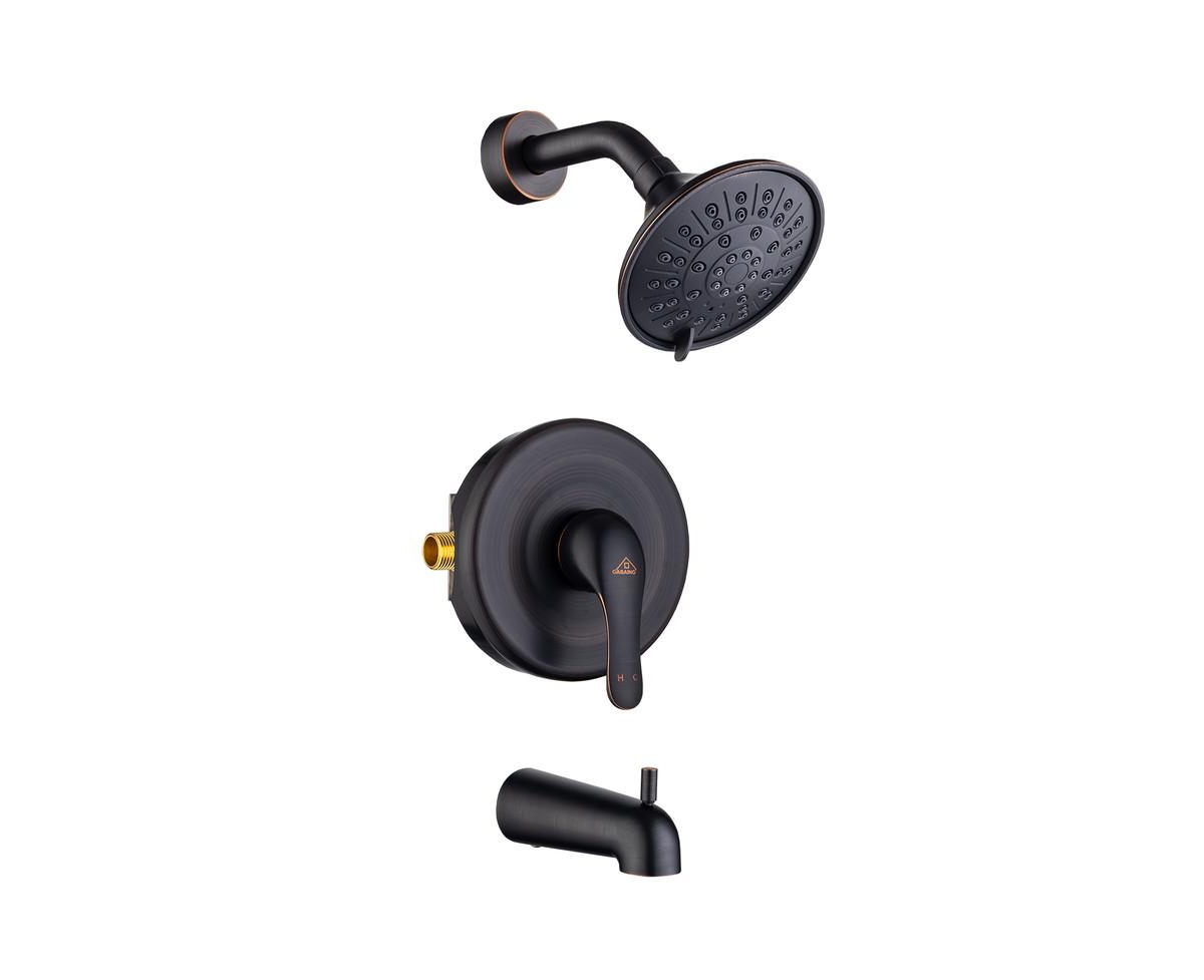 Bathtub Faucet Set with Tub Spout 4.84in Shower Head - Oil rubbed bronze