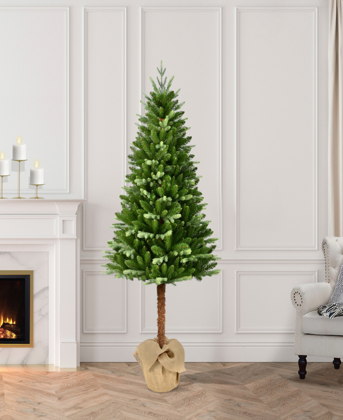 Puleo Pre-lit Alpine Artificial Tree 6 Ft. In Green