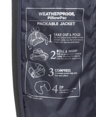 Men's Packable Neck Pillow Zip-Front Quilted Jacket