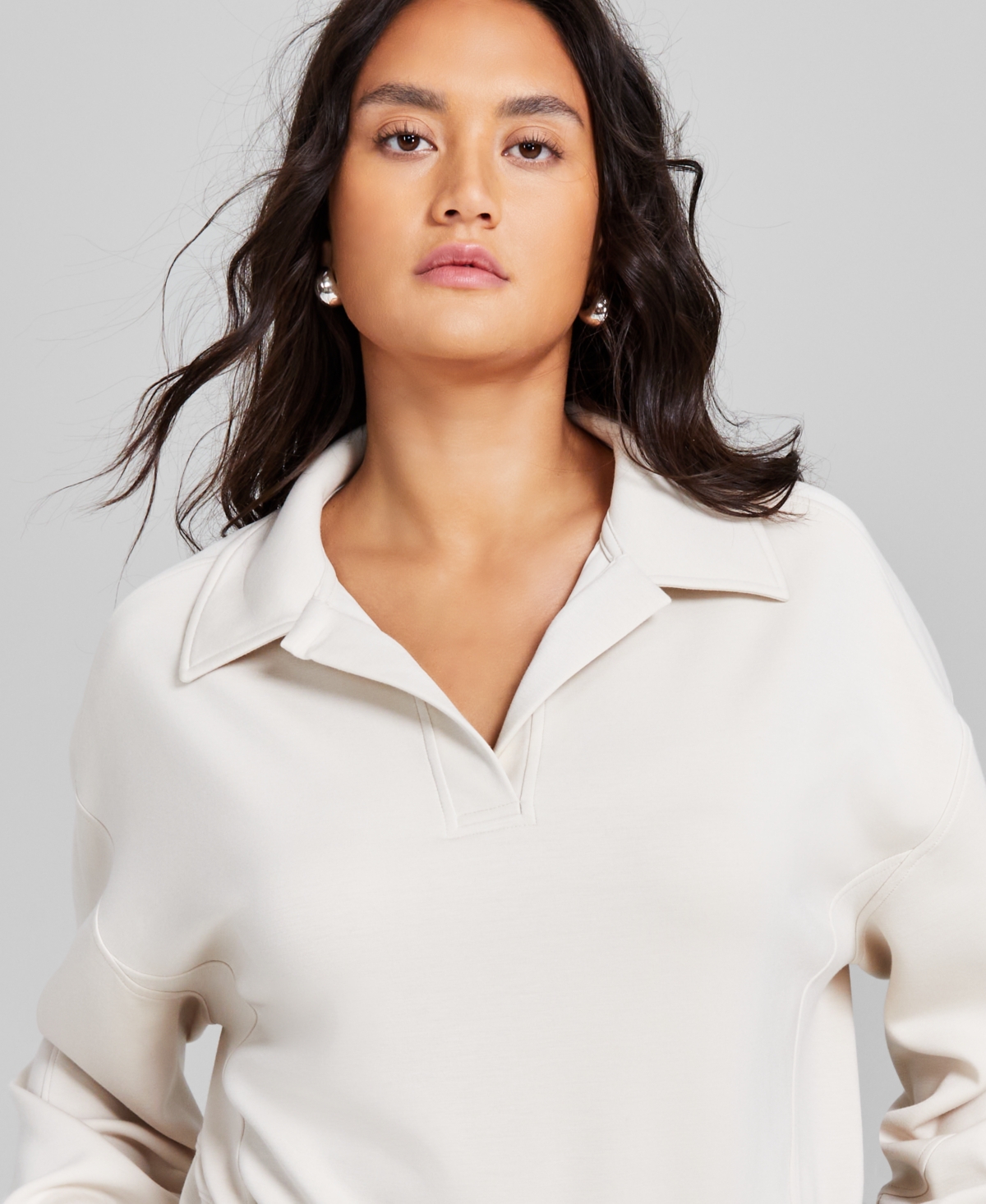 And Now This Women's Polo Collar Scuba Pullover, Created for Macy's