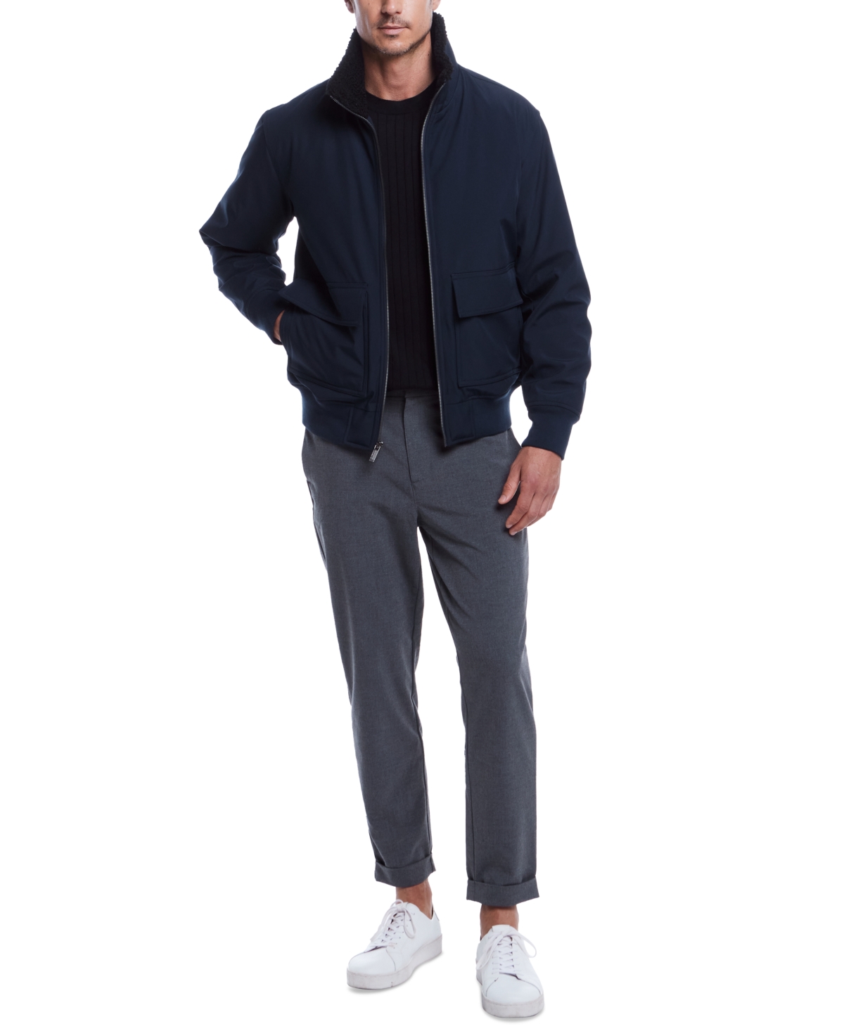 Weatherproof Men's Flex Tech Bomber Jacket In Twilight