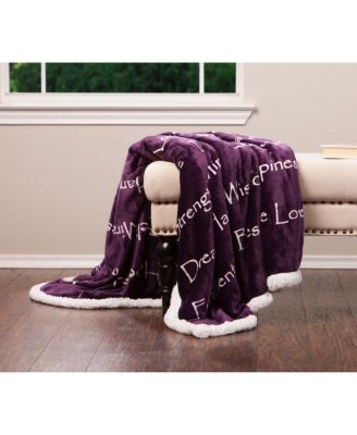 Premium Sherpa Faux Fur Cozy Warm Fluffy Throw Blanket, 65x50 Inches