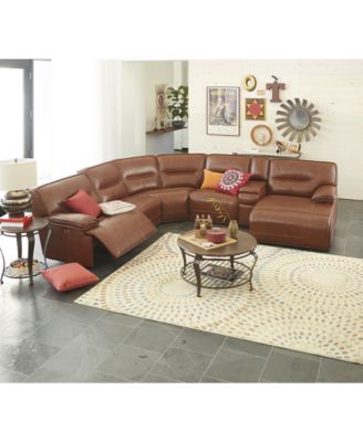 Furniture CLOSEOUT! Beckett 3-pc Leather Sectional Sofa With Chaise & 2 ...