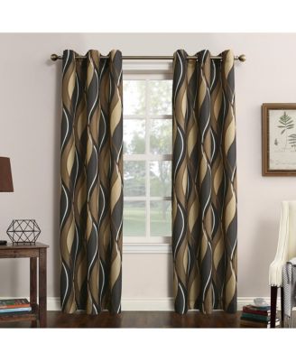Intersect Ogee Print Semi-Sheer Grommet Curtain Panel