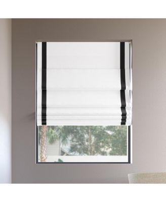 Olander Black Ribbon Border 100% Blackout Cordless Roman Shade