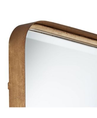 Andi Rectangular Vanity Decorative Wall Mirror Modern Beveled Glass Warm Gold Iron Frame 24" Wide for Bathroom Bedroom Living Room Home