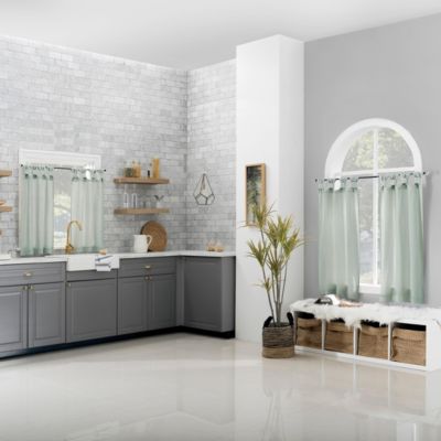 Washed Cotton Twist Tab Cafe Curtain Pair