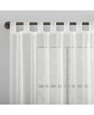 Burlap Weave Linen Blend Tab Top Curtain