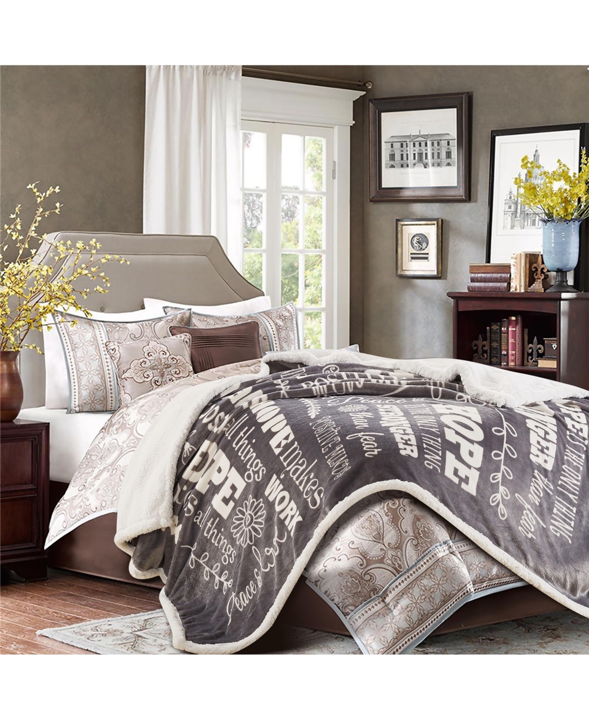 Chanasya Premium Hope & Faith Gift Throw Blanket - Cozy, Warm & Fluffy Sherpa - Sends Positive Energy, Inspirational Uplifting Comfort for Best Friend