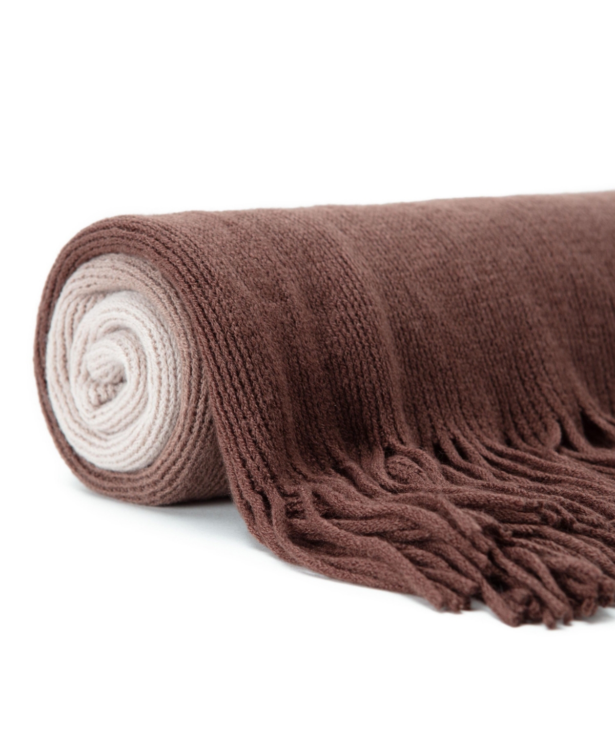 Chanasya Premium Gradual Gradient Ombre Super Soft Acrylic Throw Blanket With Tassels