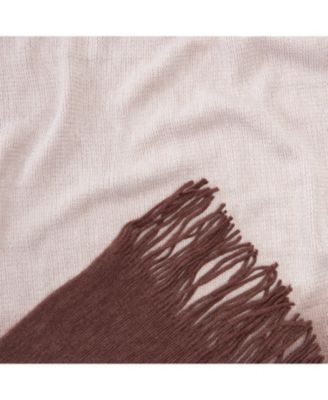 Premium Gradient Ombre Super Soft Acrylic Throw Blanket with Tassels, 50x65 Inches