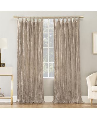 Odelia Distressed Velvet Semi-Sheer Tab Top Curtain Panel