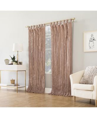 Odelia Distressed Velvet Semi-Sheer Tab Top Curtain Panel