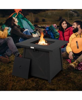 30 Inch Square Propane Gas Fire Table with Waterproof Cover