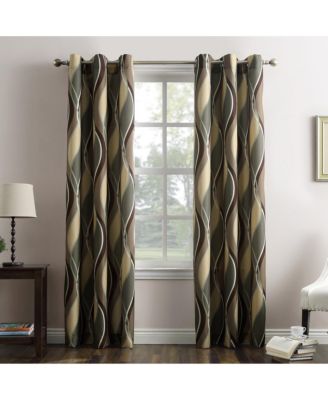 Intersect Ogee Print Semi-Sheer Grommet Curtain Panel