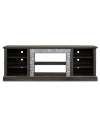 Streamdale Modern TV Stand with Faux Stone Surround & Large Storage Cabinet