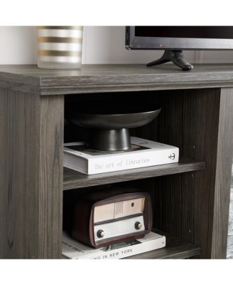 Streamdale Modern TV Stand with Faux Stone Surround & Large Storage Cabinet