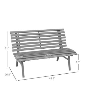 Aluminum Slatted Park Bench: 48.5" for Garden, Patio, Deck