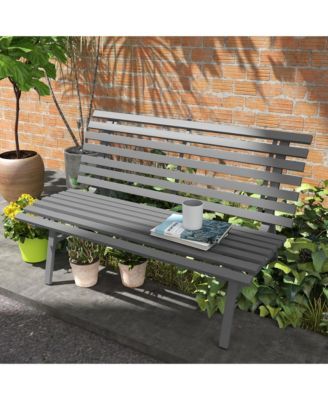 Aluminum Slatted Park Bench: 48.5" for Garden, Patio, Deck