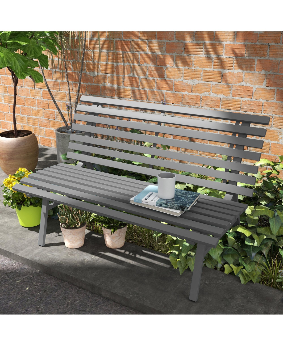 Streamdale Furniture Aluminum Slatted Park Bench: 48.5