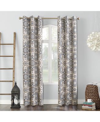 Nepal Global Medallion Print Blackout Grommet Curtain Panel