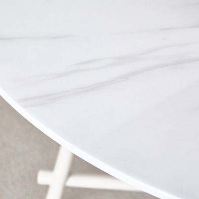 Modern White Circular Dining Table (42")