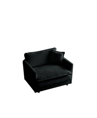 Comfy Single Armchair, Black Chenille Fabric