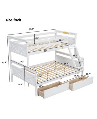 Streamdale Twin over Full Bunk Bed with Storage and Safety Features