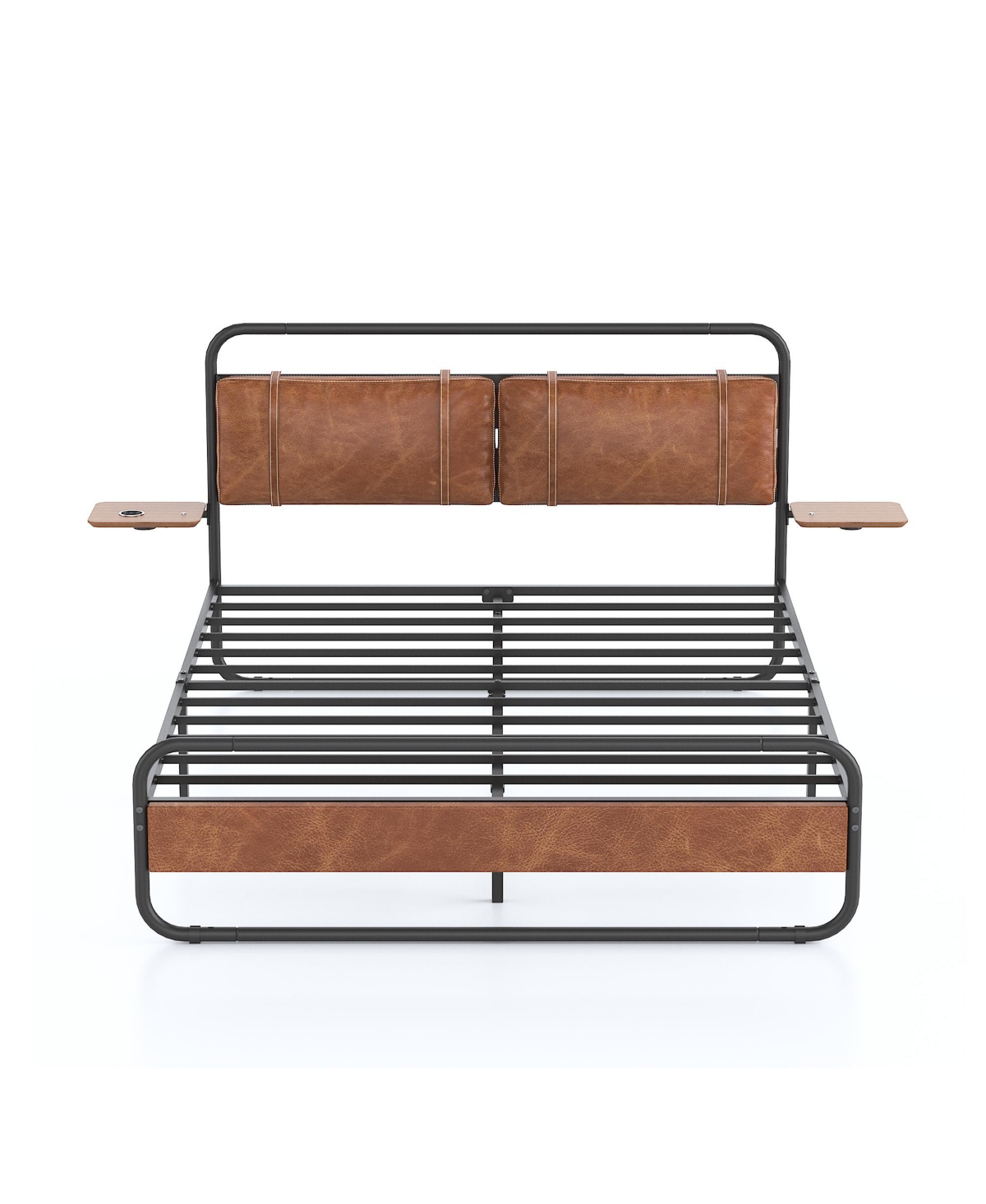 Streamdale Furniture Queen Upholstered Bed Frame with Wireless & Usb Charging, Led Light