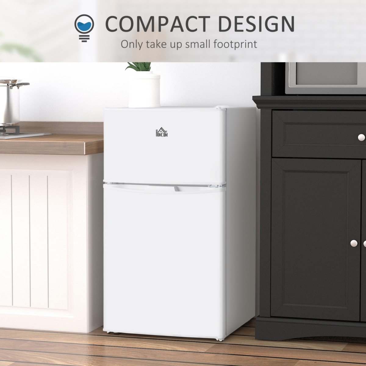 Streamdale Furniture Compact 3.2 Cu.Ft Mini Fridge with Adjustable Shelf, Thermostat, Reversible Door