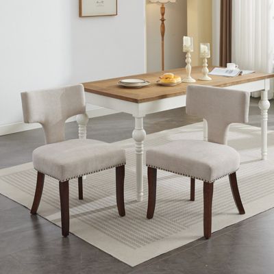 Mid Century Modern Upholstered Dining Chairs, Set of 2