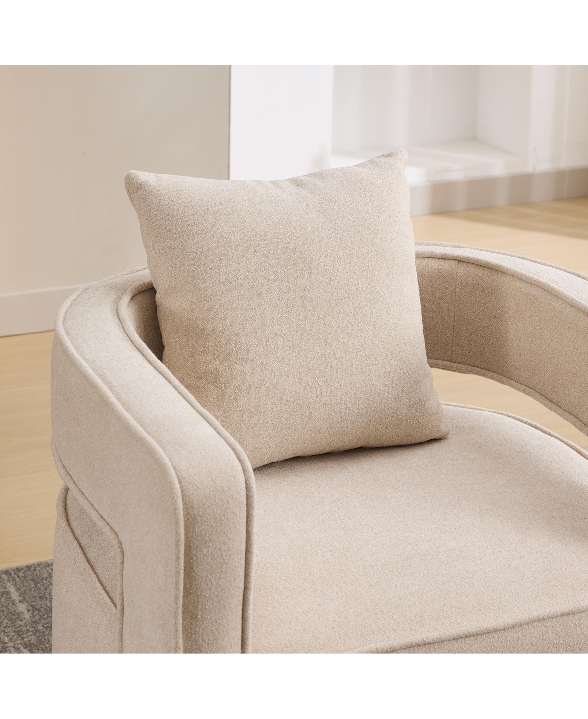 Beige Swivel Accent Chair for Modern & Comfy Seating