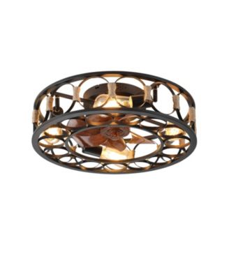 Caged Ceiling Fan with Lights and Remote