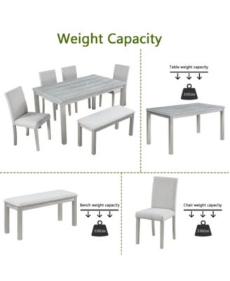 Rectangular Upholstered Small Space Bench Dining Table