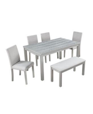 Rectangular Upholstered Small Space Bench Dining Table