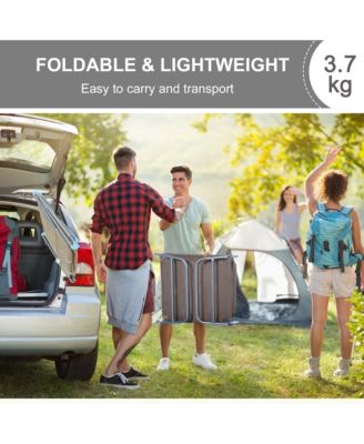 Folding Sun Tanning Chaise Lounge with Reclining Back and Headrest