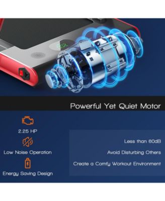 2-in-1 Folding Treadmill with Remote Control and LED Display-Red