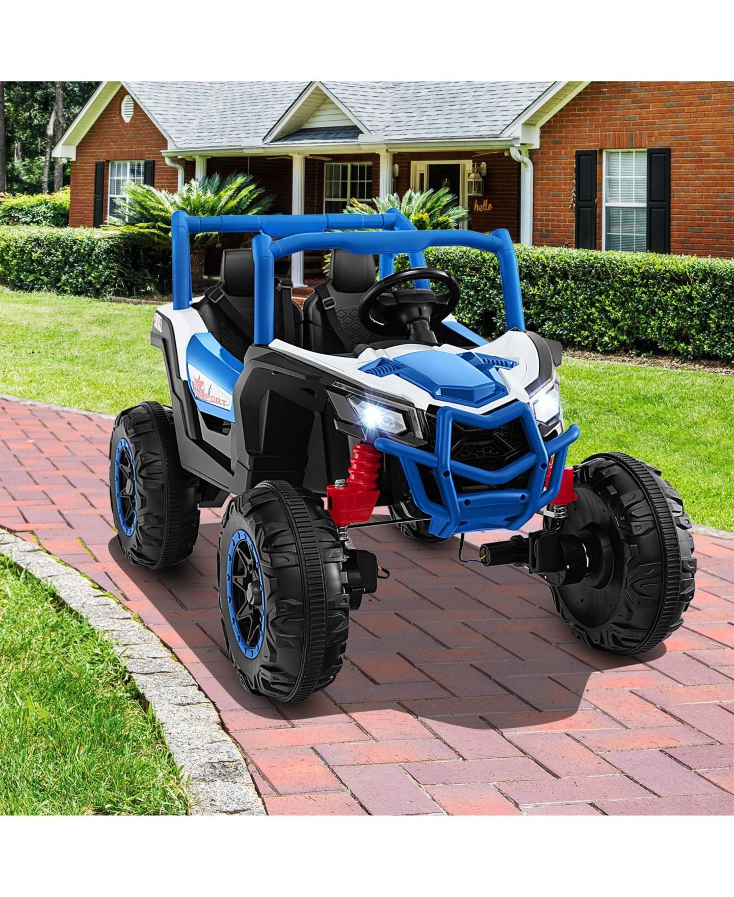 Детская игрушка VEBREDA 24V 2.4G Remote Control 2-Seater Ride-On UTV, Ages 3+, цвет: Синий — фото 5