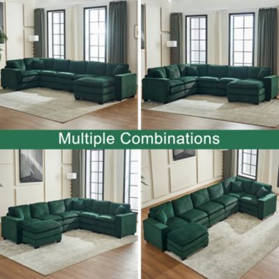 U-Shaped Sectional Sofa (6-Seat) with Ottoman