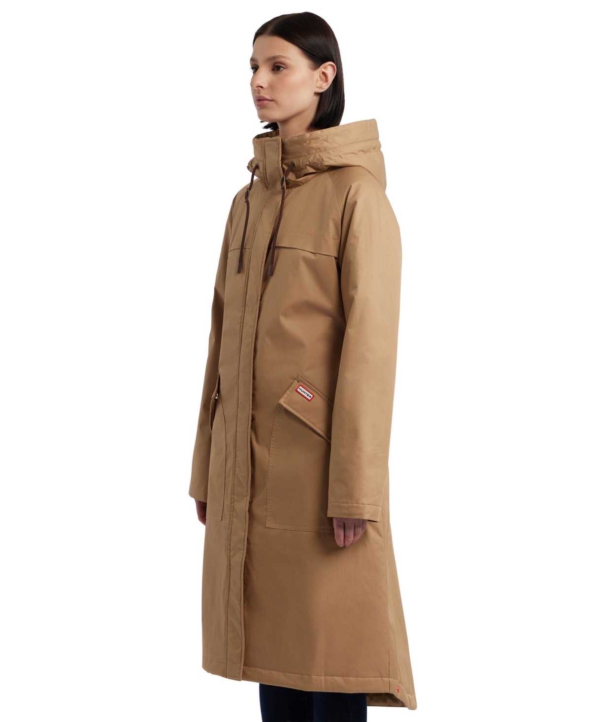 Hunter Women's Hooded Water-Repellent Canvas A-Line Coat