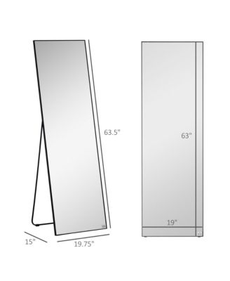 Freestanding or Wall Mounted Mirror (19.75" x 63.5", Black)