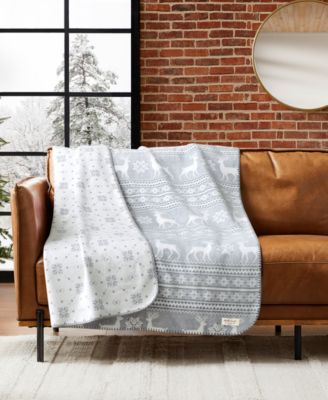 Weatherproof Reversible Plaid Throw, 50" x 70"