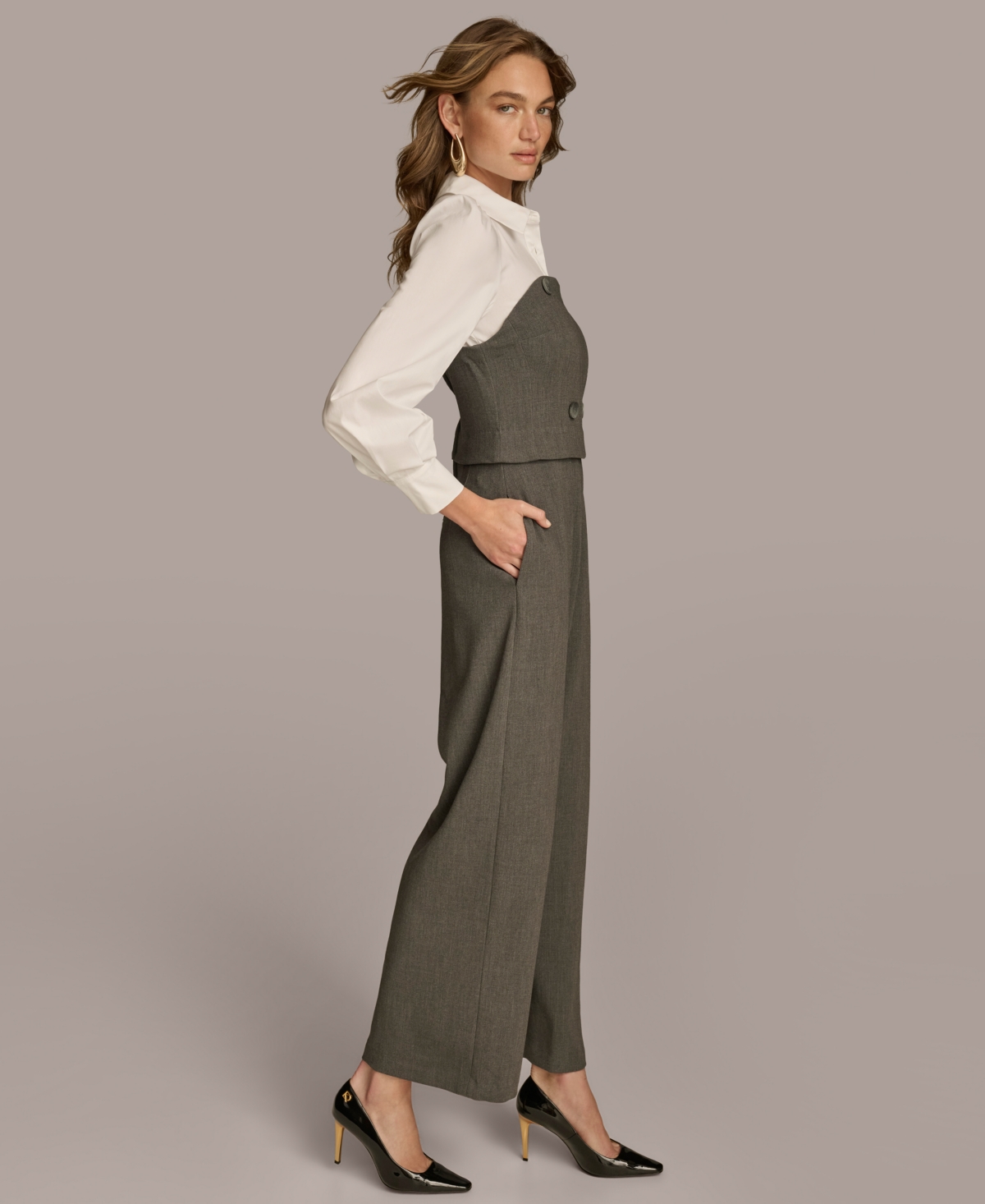 Donna Karan New York Women's Layered-Look Jumpsuit