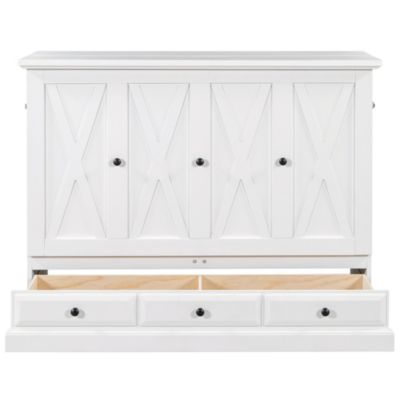 Solid Pine Murphy Chest Bed with Charger & Storage, Full