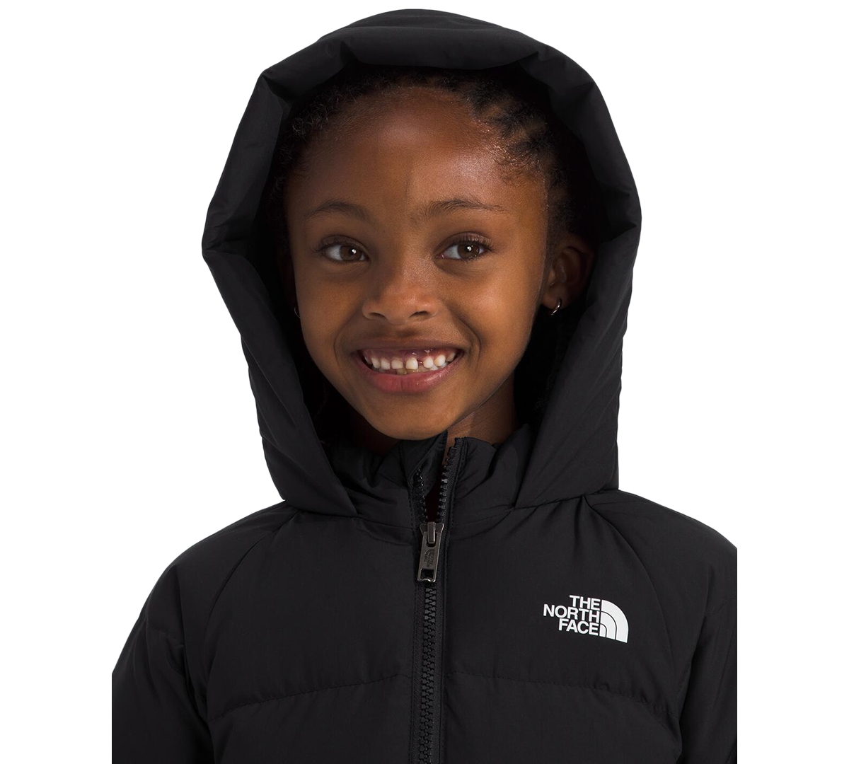 The North Face Toddler & Little Girls North Quilted Fleece-lined Full-zip Hooded Down Parka In Tnf Black