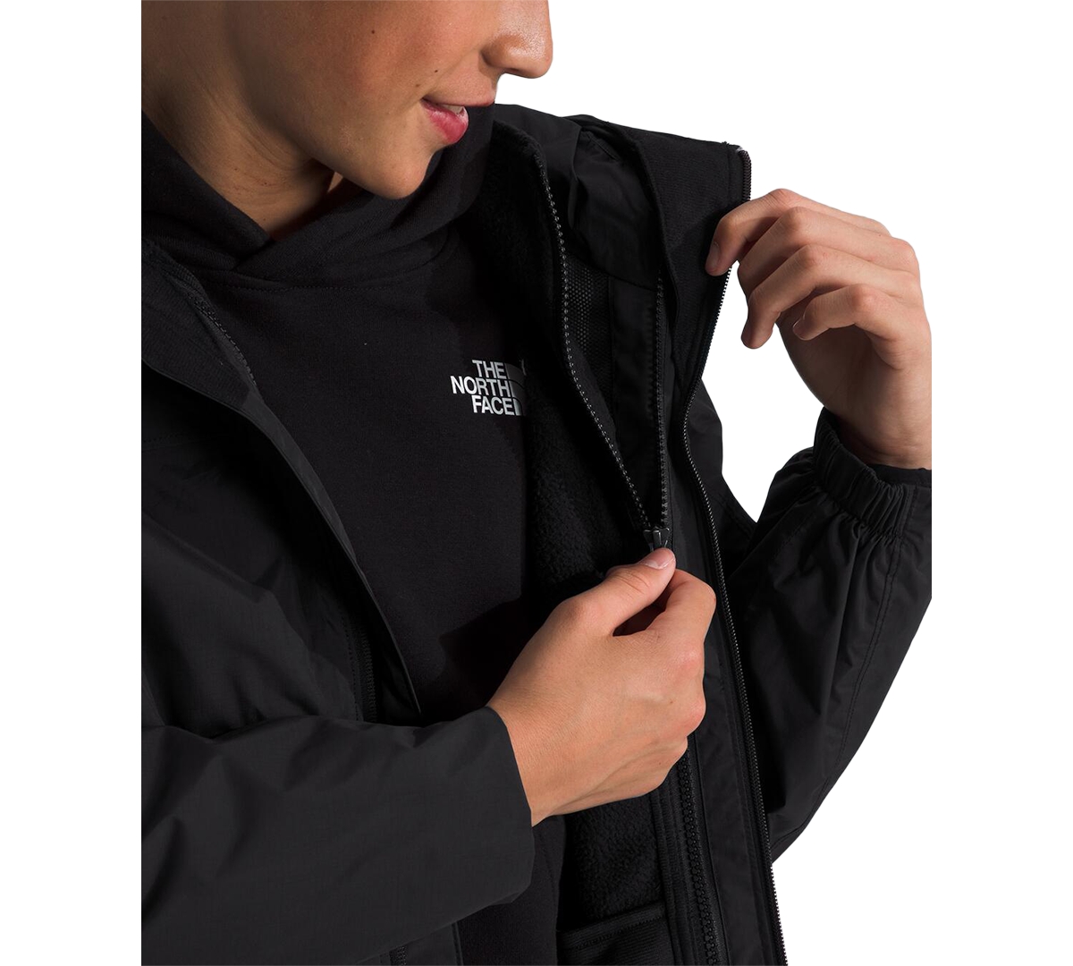The North Face Big Boys Antora Triclimate 3-in-1 Full-zip Hooded Jacket In Tnf Black