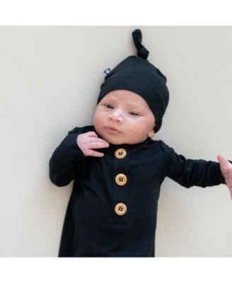 Baby Girls Knotted Gown with Hat Set