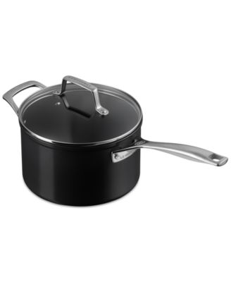 Essential Non-Stick Ceramic Saucepan with Glass Lid, 4-Quarts
