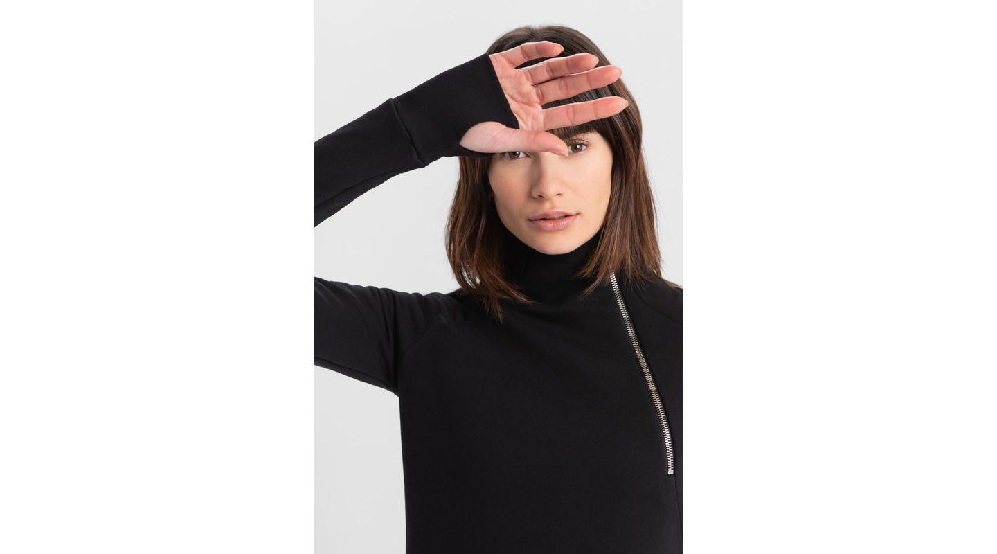 Женское платье Marcella Alani Long-Sleeve Turtleneck Zip Sweatshirt, цвет: Чёрный — фото 5